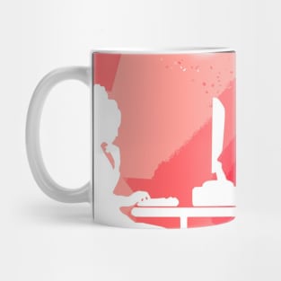 Woman Desk Computer Mug